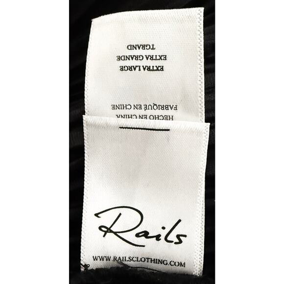 Rails Womens Rowan Pleated Pull On Pants Black Straight Leg Elastic Waist NWT XL - Picture 16 of 16